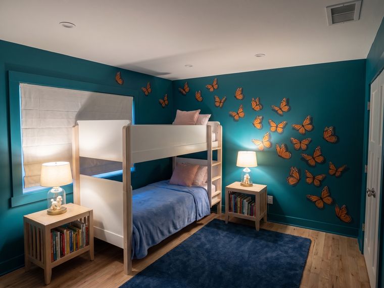 The butterfly room at night