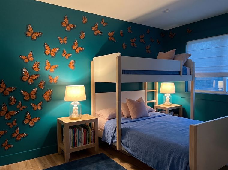 The butterfly room at night