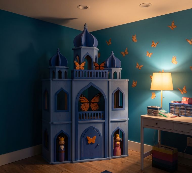 The butterfly room at night